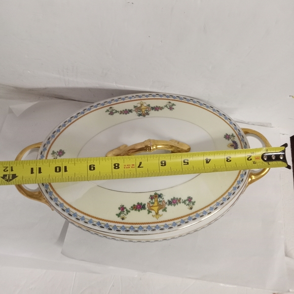 Rare Vintage 2 pc TK Thuny Oval Covered Vegetable Serving Dish Czechoslovakia - Picture 6 of 7